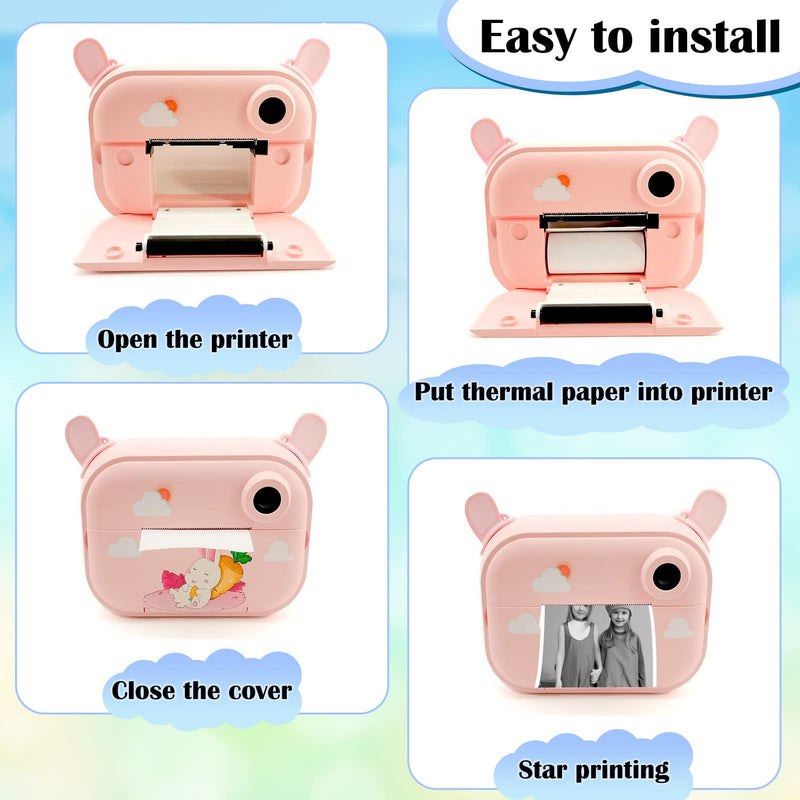 18Rolls Kids Instant Camera Refill Print Paper-White Thermal Printer Photo Paper Kids Camera for Kid's Instant Camera Favors Supplies-2.2 x 1.2 Inch