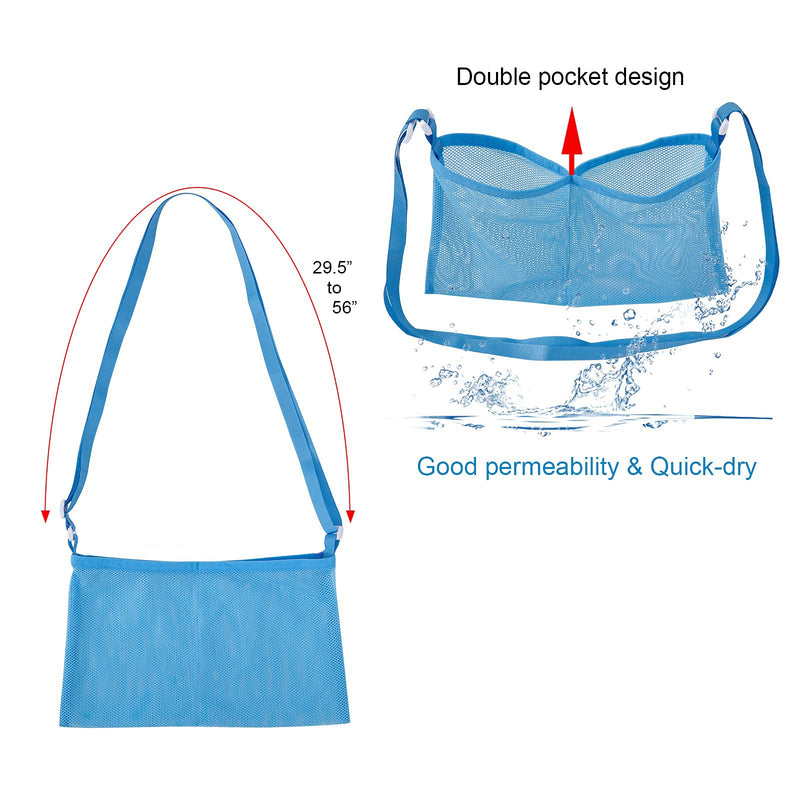 SUCONBE Adjustable Mastectomy Drain Holder Drainage Pouch with Shower Bag for Breast Surgery Mastectomy Breast Reduction Augmentation Post-Surgery Recovery Support Patient Care Kit (Black &Blue)
