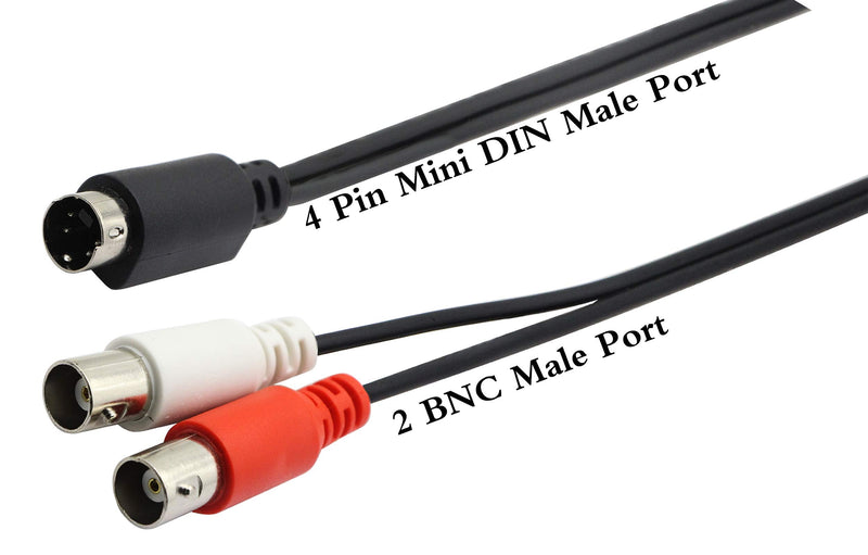 zdyCGTime 4-PIN Mini-DIN S-Video Male to 2 BNC Female Y Splitter Extension Adapter Cable.Video Signal Transmission for Devices Such as oscilloscopes and Monitors (26CM) 26CM