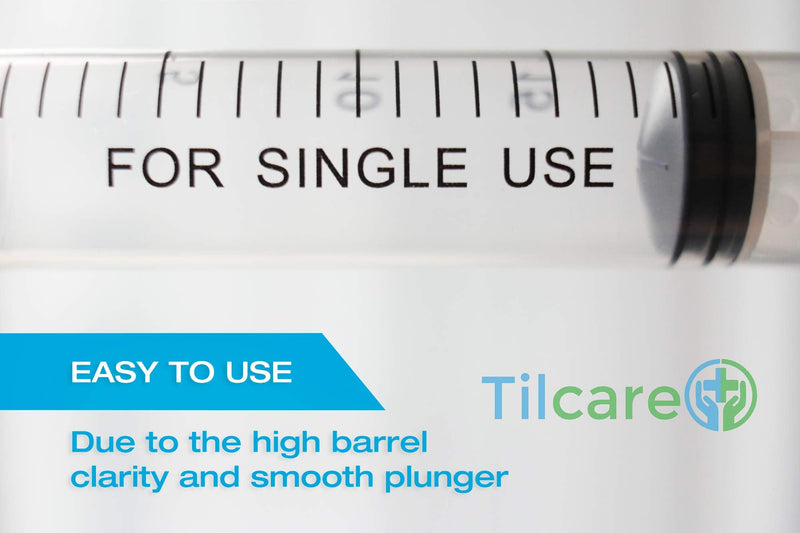 3ml Oral Dispenser Syringe with Cover 100 Pack by Tilcare - Sterile Plastic Medicine Droppers for Children, Pets & Adults – Latex-Free Medication Syringe Without Needle - Syringes for Glue and Epoxy