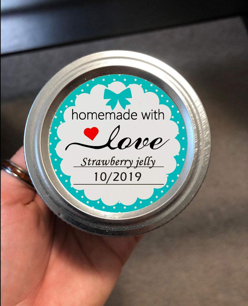 2 Inch Round Homemade with Love Sticker with Lines for Writing-500 Labels per Pack-Homemade with Love Canning Labels for Jars