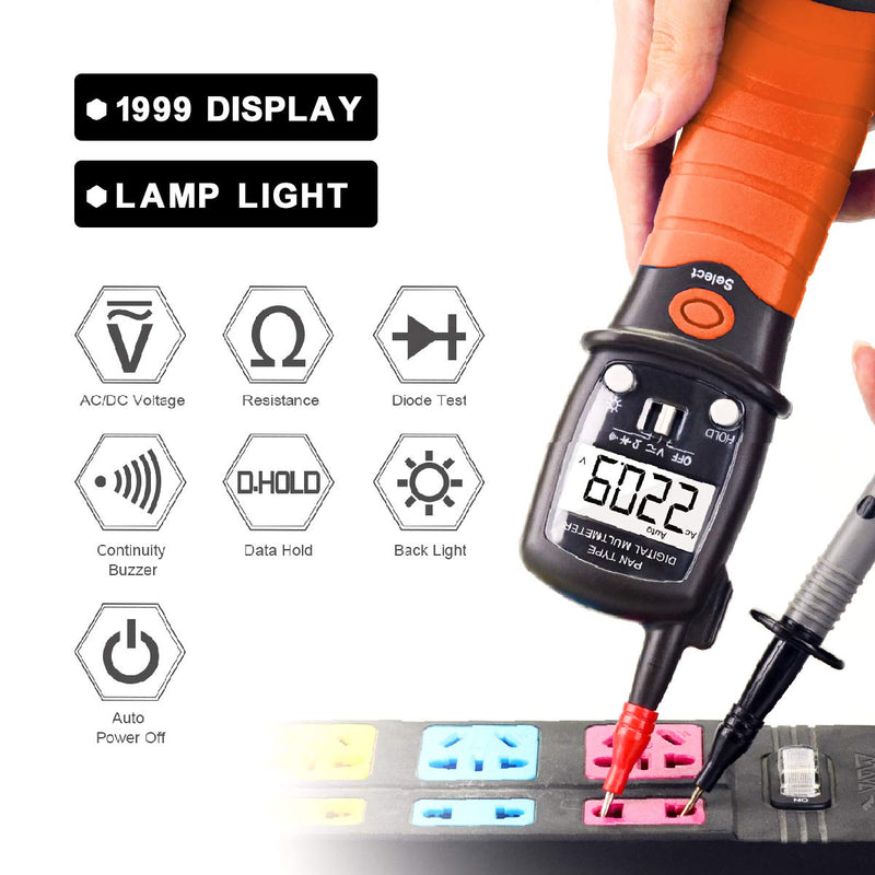 Digital Pen Multimeter AC DC 600V Voltmeter, 60M Ohm Resistance Meter, with Backlit Screen, Continuity Test Auto Power Off Electric DMM Tester(BTMETER BT-38B) BT-38B (2000 Counts)