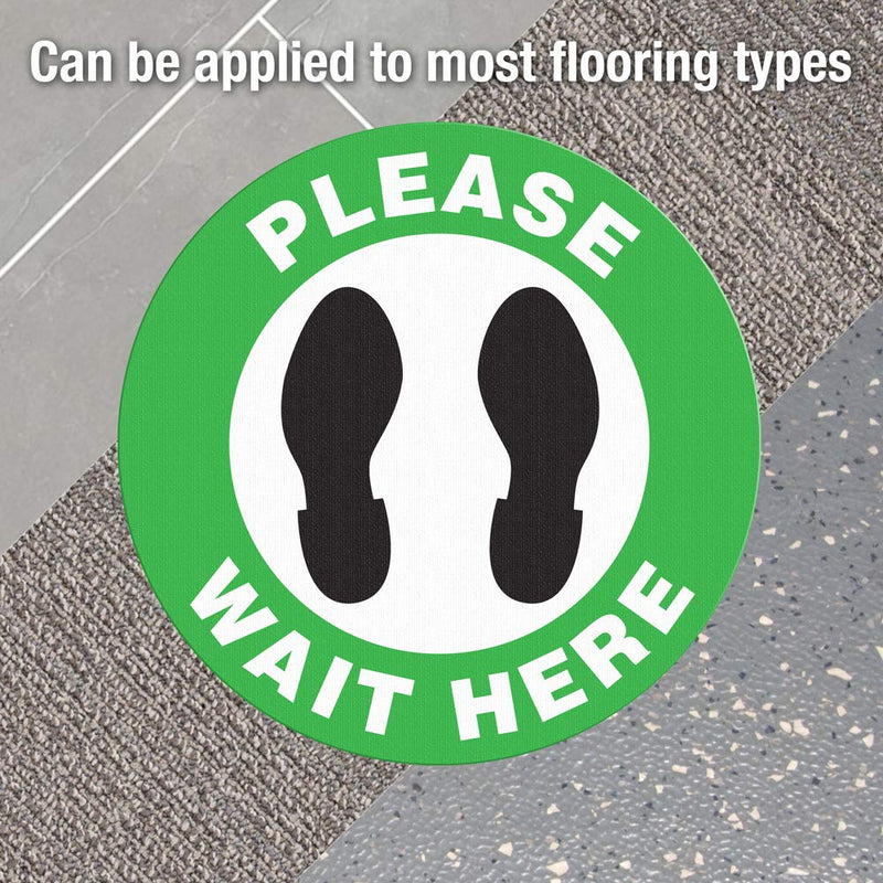 INCOM Manufacturing Group Please Wait HERE (8" Dia.)10/pkg Floor Decals (WTP120)