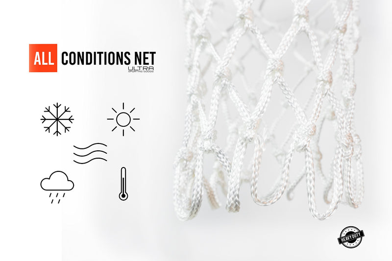 Ultra Sporting Goods Heavy Duty Basketball Net Replacement - All Weather Anti Whip, Fits Standard Indoor or Outdoor Rims - White, 12 Loops