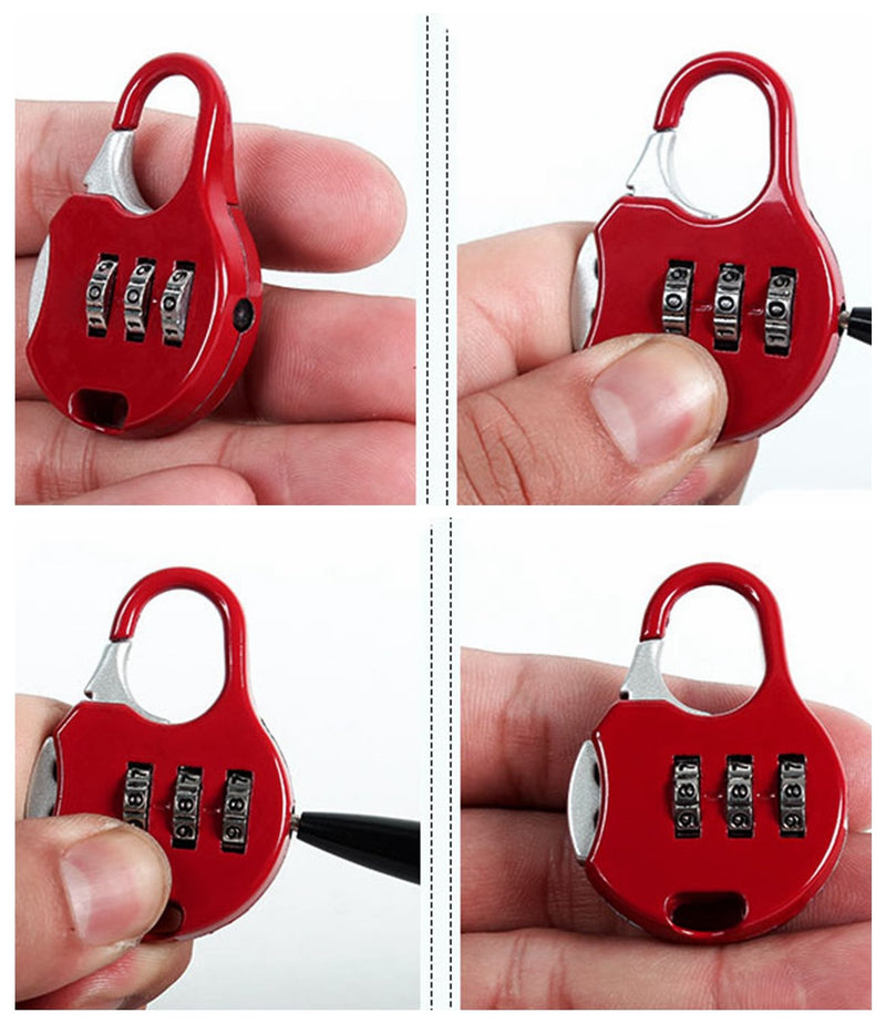 ZPLIUST 3 Digit Combinations Padlock The Safe Cipher Lock Resettable Code Lock , Color Locks (8 Pack) 8Pack