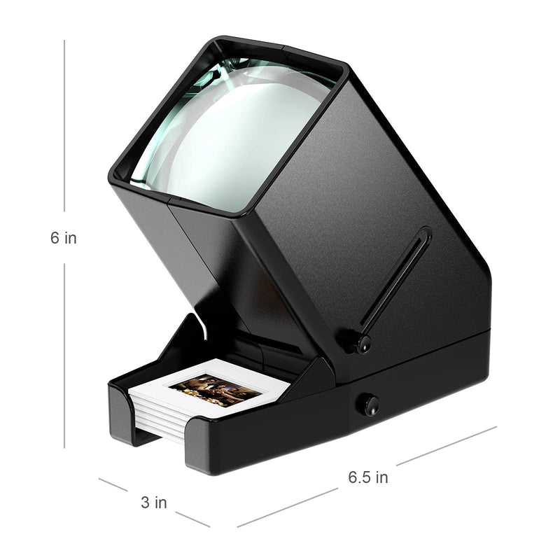 LED Lighted Illuminated Viewing for 35mm Slide and Positive Film Negatives,3X Magnification,USB Powered,Slide and Film Viewer,4AA Batteries Included