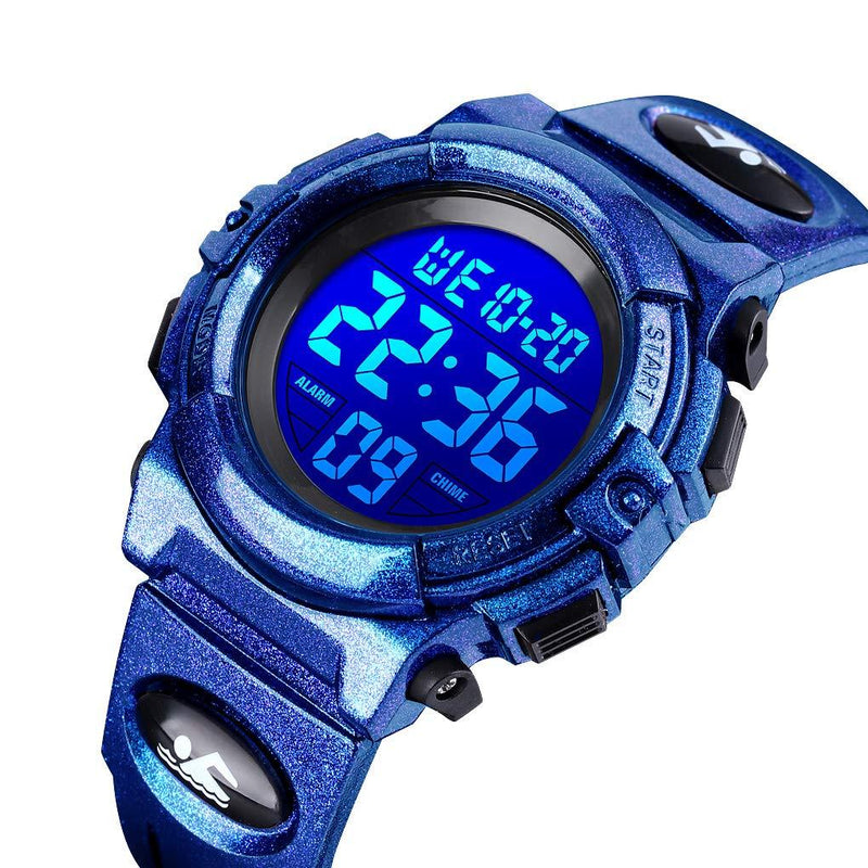 Boys Watch Digital Sports Waterproof Electronic Childrens Kids Watches Alarm Clock 12/24 H Stopwatch Calendar Boy Girl Wristwatch Dark Blue