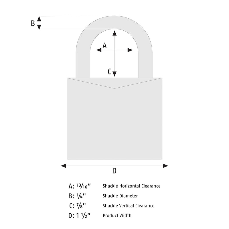 ABUS 55/40 Solid Brass Padlock with Hardened Steel Shackle, Keyed Different