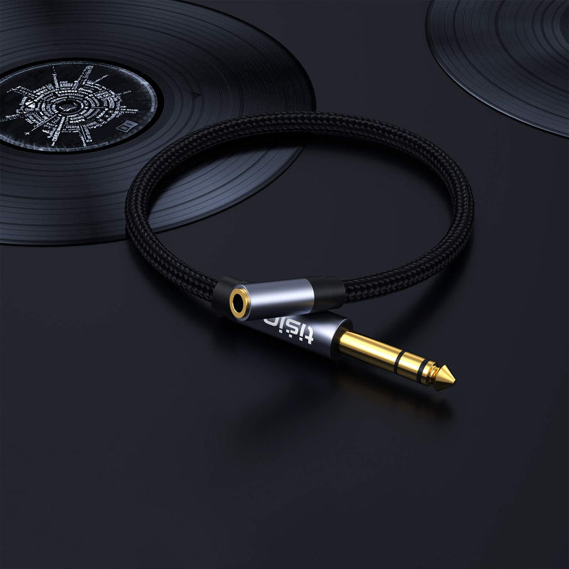 TISINO 3.5mm to 1/4 Headphone Jack Adapter Cable 6.35mm 1/4" Male to 1/8" Female Adapter for Headphones, Amplifiers, Guitar Amp, Keyboard Piano, Home Theater, Speaker, Mixing Console - 5 feet