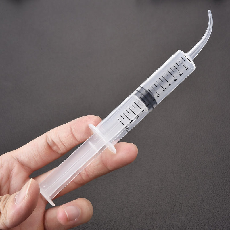 8 Pack Disposable 12cc Dental Syringe Dental Irrigation Syringe with Curved Tip, Tonsil Stone Squirt Mouthwash Cleaner?with Measurement? With Measurement