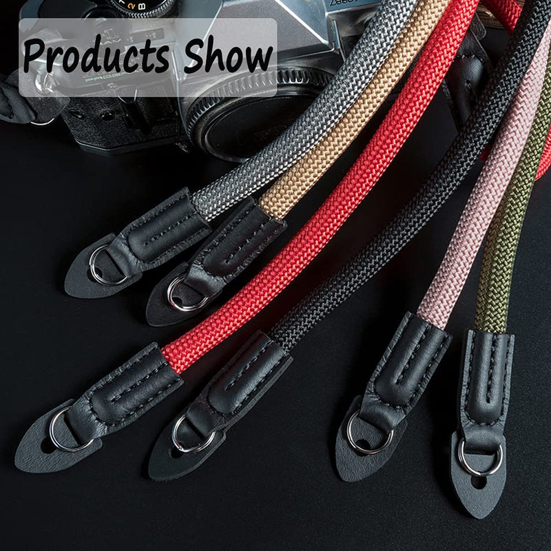 Eorefo Camera Strap Vintage 100cm Nylon Climbing Rope Camera Neck Shoulder Strap for Micro Single and DSLR Camera.(Black) Black