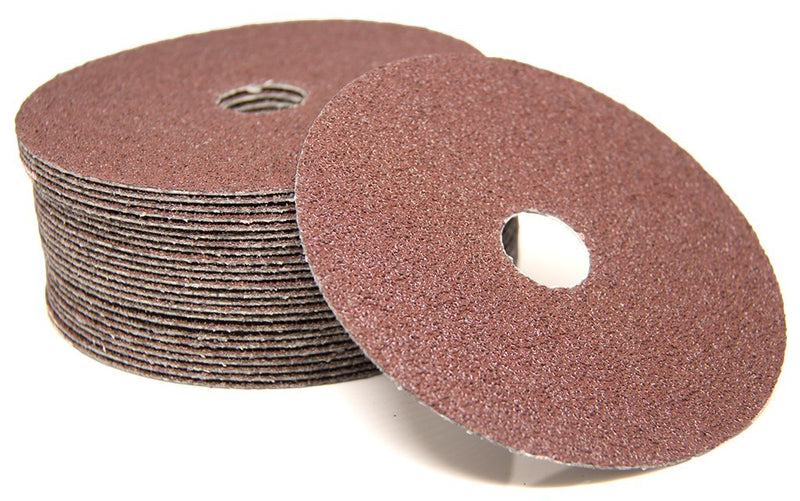 Benchmark Abrasives 5" Aluminum Oxide Resin Fiber Grinding and Sanding Discs for Metals, Wood and Fiberglass 7/8" Arbor 50 Grit - 25 Pack