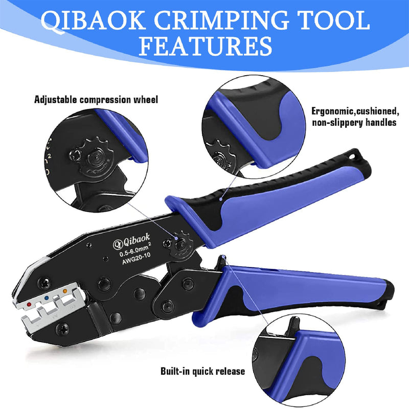 Qibaok Crimping Tool Ratcheting Wire Crimper for Heat Shrink Connectors Ratchet Terminal Crimper Wire Crimp Tool Crimping Tool For Heat Shrink Connectors