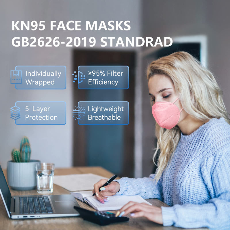 HALIDODO KN95 Face Mask, 5-Ply Breathable Comfortable Safety Mask (Blue) Blue