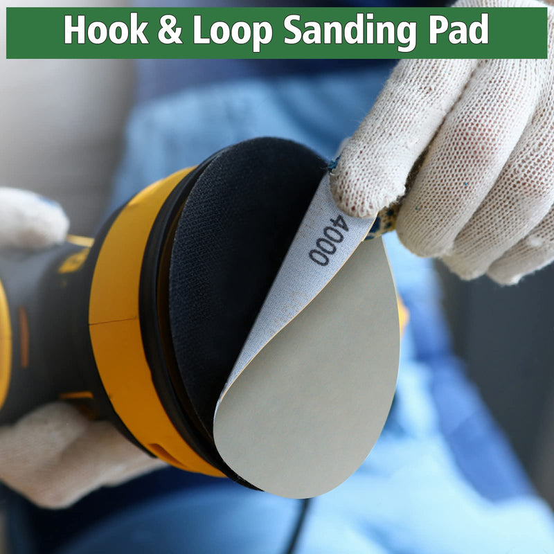 JatilEr Pack of 24 sandpaper 125 mm Velcro, grit 1000/1500/2000/3000/4000/5000 sanding pad round without hole wet dry sanding discs eccentric sander set for car metal wood