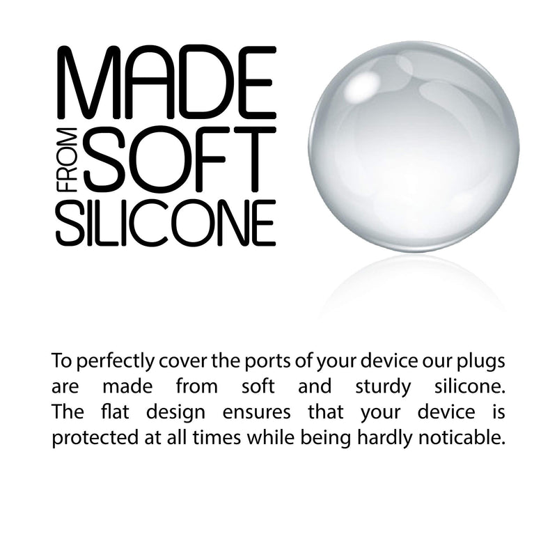 innoGadgets 10x Anti Dust Plugs for Smartphone, MacBook, Laptop | USB-C Dust Plug for Samsung Galaxy S8, S9, S10 | Silicone Dust Plug â€“ Black