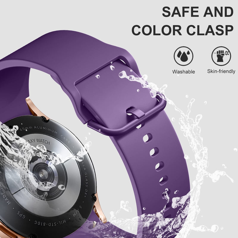 Lerobo Compatible for Samsung Galaxy Watch 4 Band/Galaxy Watch 5 Band 40mm 44mm/Galaxy Watch 5 Pro Band 45mm/Samsung Watch 4 Bands Classic 46mm 42mm, No gap Replacment Sport Strap Women Men, 5 Pack Black/Gray/Purple/Wine/Pink Sand
