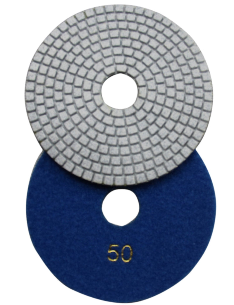 Konfor Diamond 5 Inch Wet Polishing Pads for Granite Marble Travertine Terrazzo Engineered Stone (Pack of 7)
