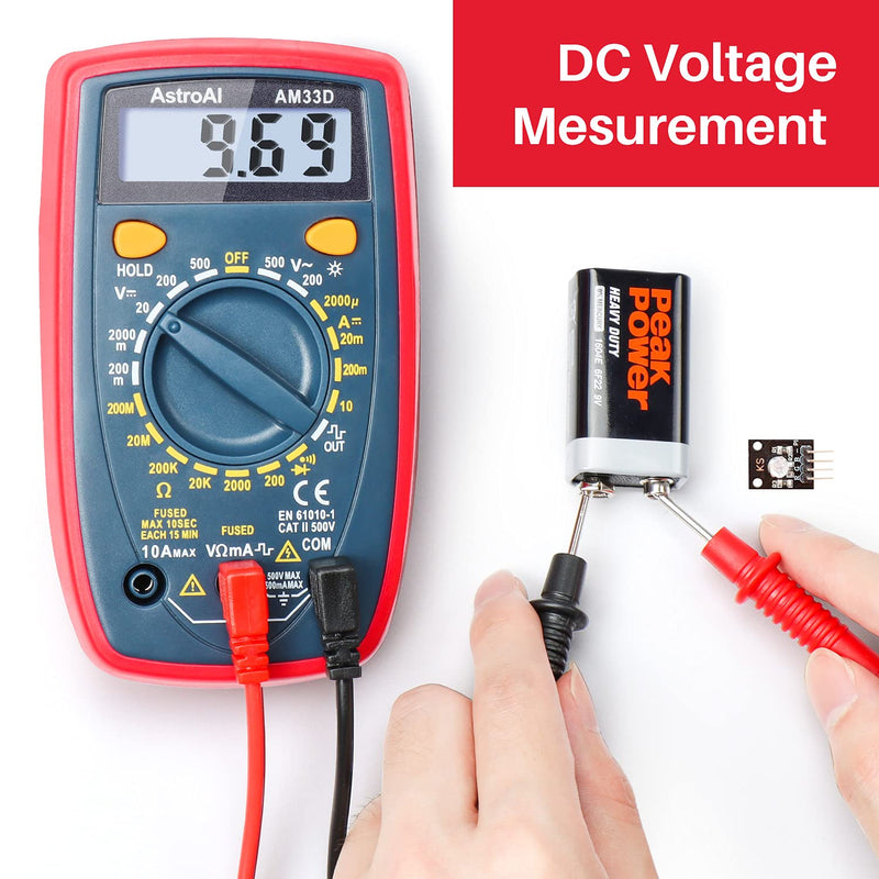 AstroAI Multimeter 2000 Counts Digital Multimeter with DC AC Voltmeter and Ohm Volt Amp Tester ; Measures Voltage, Current, Resistance; Tests Live Wire, Continuity