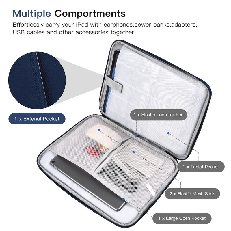 9-11 Inch Tablet Sleeve Bag for Samsung Galaxy Tab S8 Ultra 11"/A8/S7/A7/S6 Lite 10.4"/S5e/S4/S3/S2/S,iPad Pouches Case for iPad Air 5 4 gen 10.9"/Air 2 9.7"/Pro 11 Inch/iPad 9 8 7 10.2"-Blue 9-11 Inch Blue