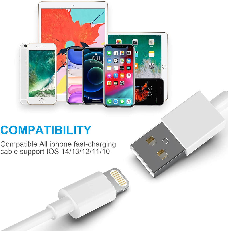 [Apple MFi Certified] 5pack[6/6/6/10/10FT] iPhone Charger Long Lightning Cable Fast Charging High Speed Data Sync USB Cable Compatible iPhone 13/12/11 Pro Max/XS MAX/XR/XS/X/8/7/Plus/6S iPad AirPods 6/6/6/10/10 FT