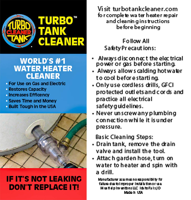 Turbo Tank Cleaner - Water Heater Hard Water Sediment DIY Cleaning Tool