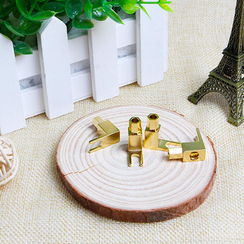 Wixine 4Pcs Hi-Fi Gold Plated Spade Fork Banana Plug for Mcintosh Fisher Eico Adapter