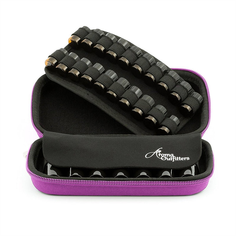 Aroma Outfitters Essential Oil Carrying Case. Premium Storage Protection & Organizer for Roller Bottles. Carry Case Protects up to 14 Roller Balls and Sample Drams - Perfect for Travel (Pink) pink