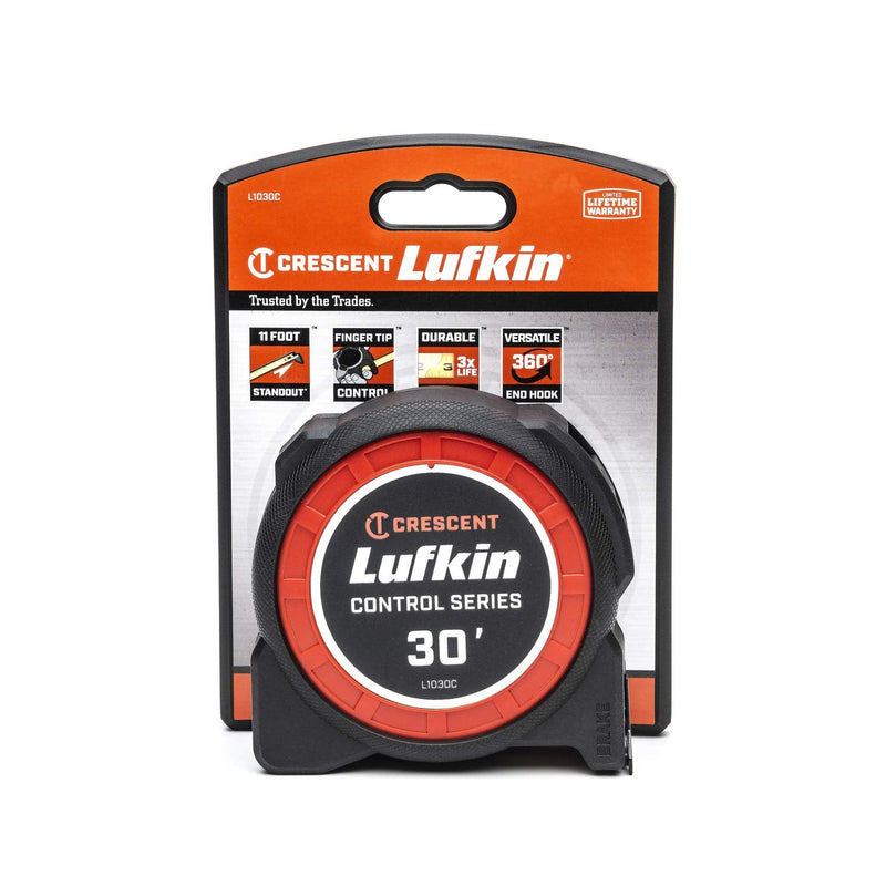 Crescent Lufkin 1-3/16 x 30' Command Control Series Yellow Clad Tape Measure - L1030C 30' SAE