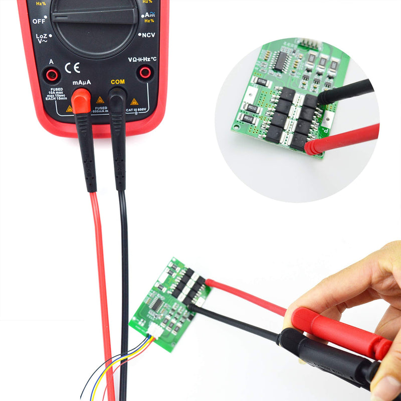 ZIBOO ZB-T15 Flexible Test Hook Clip,Professional IC Test Hook Clip Grabbers Probe Jumper,High Voltage Flexible Test Hook Clip Insulated Quick for Multimeters, Clamp Meters and Automobile Inspection