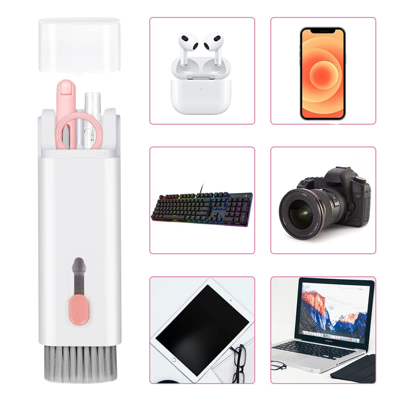 7-in-1 Electronic Cleaner Kit,Keyboard Cleaner,Laptop Cleaner Kit for Monitor, Cell Phone, Bluetooth,Headset, Lego, Airpods, Laptop Camera Lens (Pink) PINK