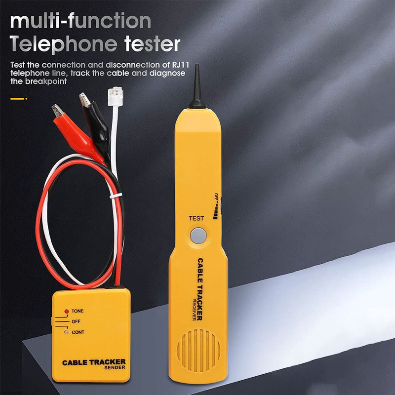 Electrical Wire Tracer Cable Finder Tone Generator Probe Circuit Tracer Tester-Circuit Breaker Finder-Tone Generator and Probe kit with RJ11 Plug, Circuit Continuity Tester, Network Telephone line 9.13inch 1