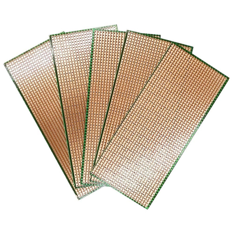 YUNGUI 6.5 X 14.5cm Veroboard Stripboard,5 Pieces DIY Weld Prototype Copper Strip Board Circuit Board for Soldering and Electronic Project Compatible with Arduino Kits