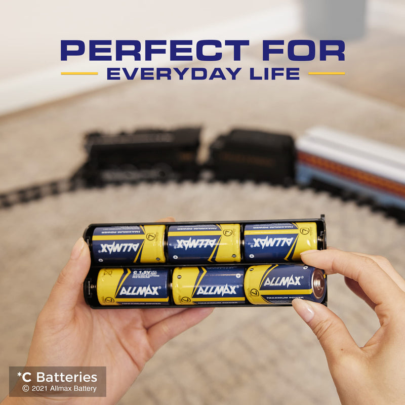 Allmax C Maximum Power Alkaline Batteries (6 Count) – Ultra Long-Lasting C Cell Battery, 7-Year Shelf Life, Leak-Proof, Device Compatible – Powered by EnergyCircle Technology (1.5 Volt) C Batteries 6 Count (Pack of 1)