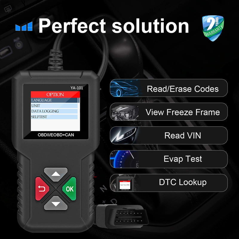 JDIAG Universal OBD2 Scanner,Car Engine Fault Code Reader CAN Scan Tool,Diagnostic Check Engine Light Scanner for All OBD II Protocol Cars Since 1996[Classic Upgrade Version] code reader scanner