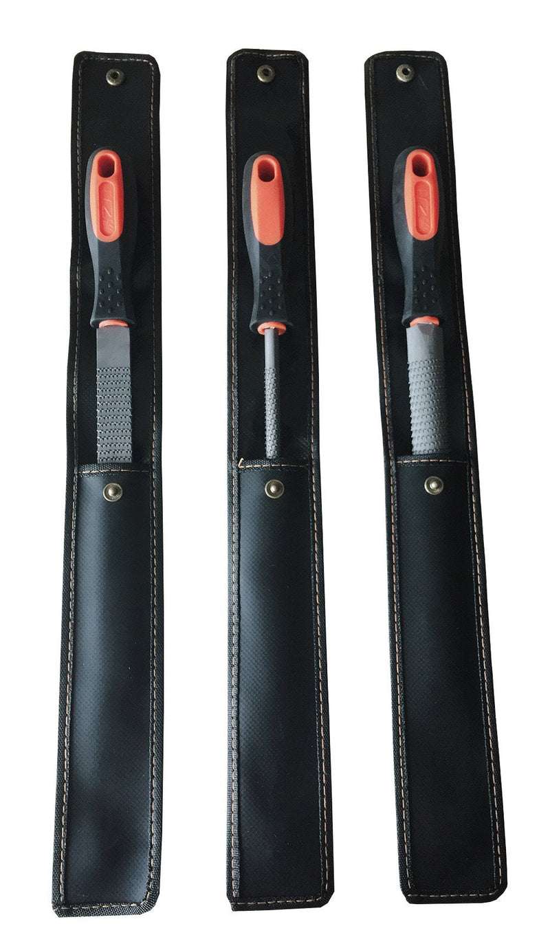 YCAMMIN 8" Wood Rasp File Set with Rubber Grip - Includes Hand Cut Round, Half-Round, and Flat Rasp File Kit - Curved and Flat Tools(3 Pcs)The Color of Packing Bag is Random 8'' wood rasp