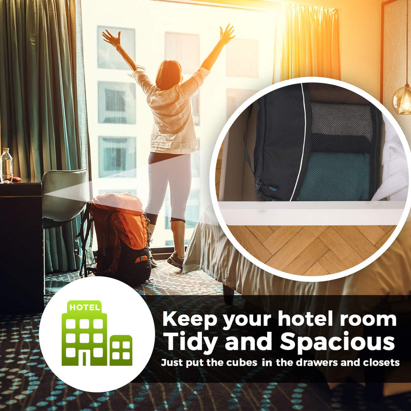 Bago Packing Cubes for Travel - Luggage & Suitcase Organizer - Cube Set 5pcs Set GreenRedPurpleYellowYellow-