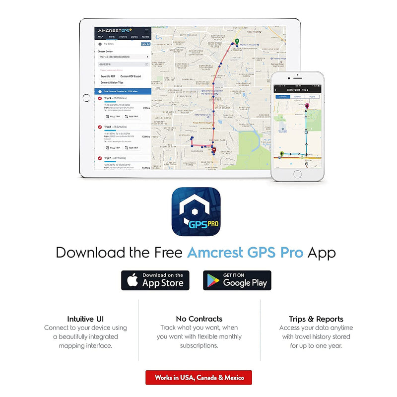 Amcrest GPS GL300 GPS Tracker for Vehicles (4G LTE) - Portable Mini Hidden Real-Time GPS Tracking Device for Vehicles, Cars, Kids, Pets, Assets, Text/Email/Push Alerts, Twin Magnet Weatherproof Case