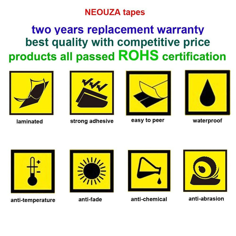 NEOUZA 2PK Compatible for Brother P-Touch Laminated TZe TZ Label Tape Cartridge 12mm x 8m (TZ-334 TZe-334 Gold on Black)