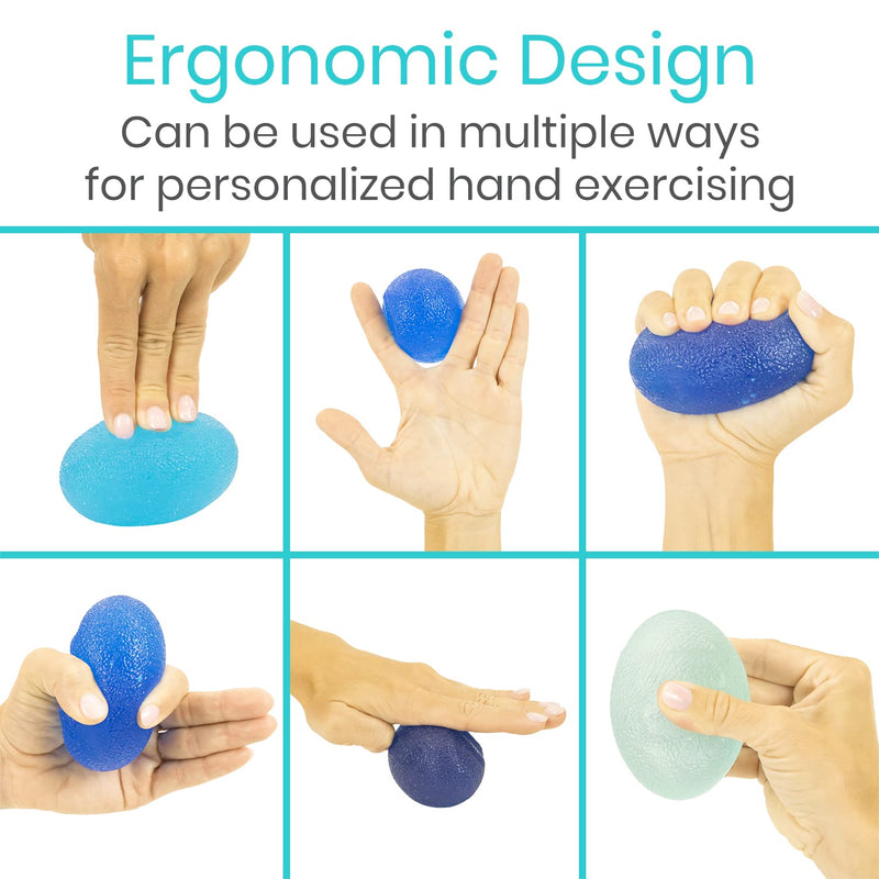 Vive Hand Squeeze Balls - Squishy Exercise Eggs Hand Therapy, Stress Relief, Arthritis & Grip Strength Therapy - Strength Trainer Equipment for Finger, Wrist, Carpal Tunnel - Squeezing Egg Trainer 4