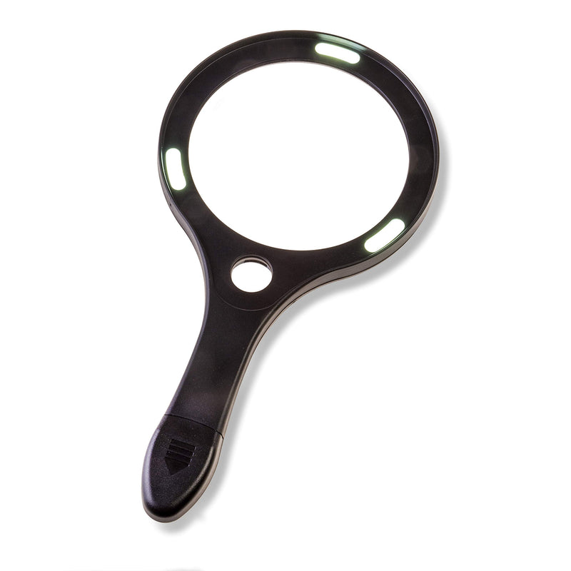 Carson Lume Series COB LED 2x or 2.5x Hand-Held Aspheric Magnifiers For Reading, Low Vision, Inspection, Crafts, Hobby and More (AS-90 or AS-95) 2.0x Magnification (4.0'' Lens Diameter)