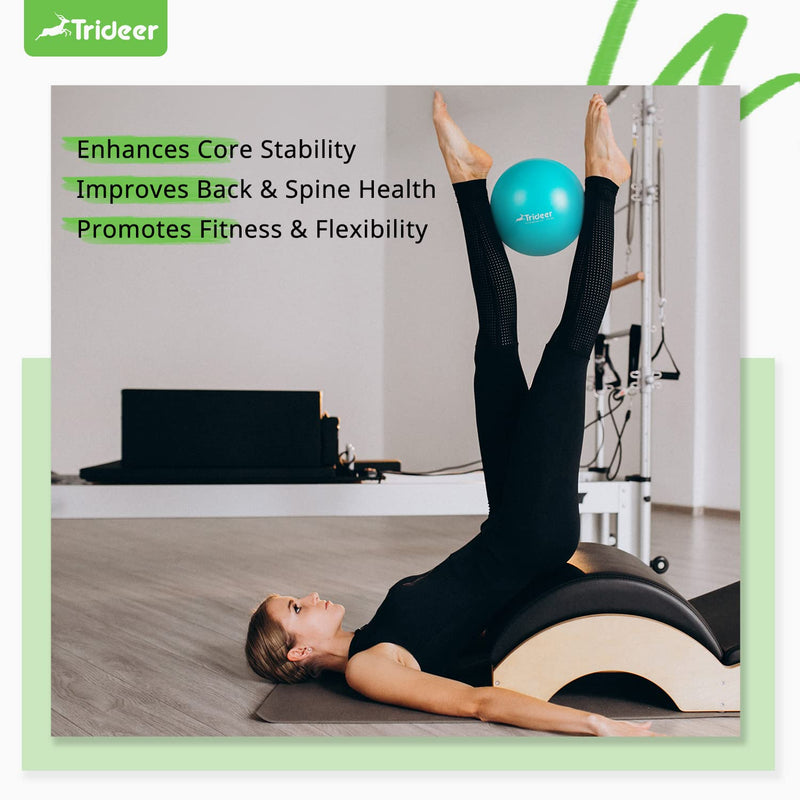 Trideer Pilates Ball 9 Inch Core Ball, Small Exercise Ball with Exercise Guide Barre Ball Bender Ball Mini Yoga Ball for Pilates, Yoga, Core Training, Physical Therapy, Balance, Stability, Stretching Turkis