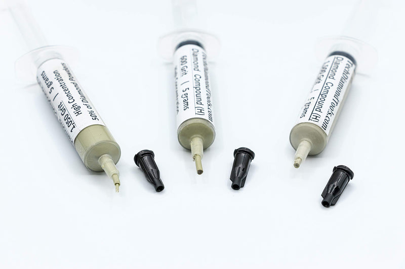 TechDiamondTools Kit of 3 Diamond Lapping Paste Polishing Compound 600 1050 1500 Grit Lapidary paste for Rock Glass Metal Jewelry Resin Marble with High Concentration of Diamond Powder USA Made 1500 1050 600 grit