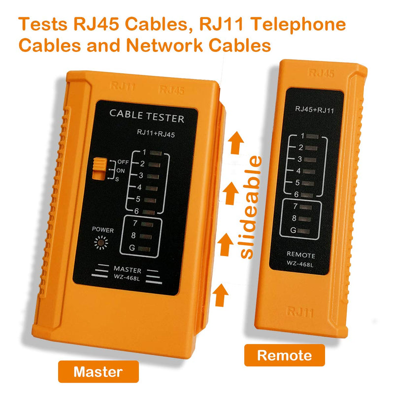 Network Cable Tester Test Tool RJ45 RJ11 RJ12 CAT5 CAT6 UTP USB LAN Wire Ethernet（Battery Not Included)