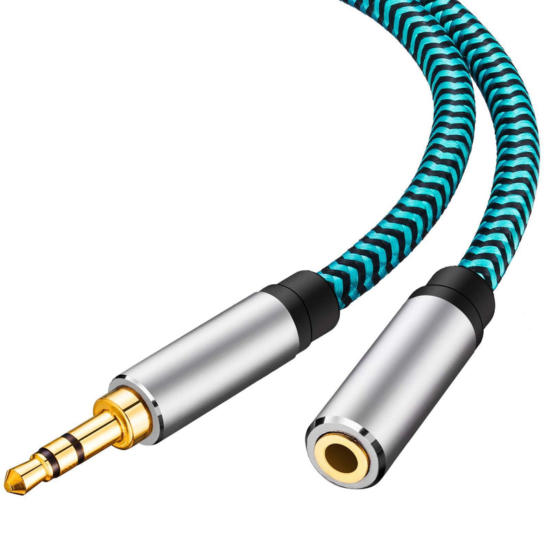 Hftywy AUX Extension Cable 12 ft 3.5mm Male to Female Stereo Audio Extension Cable Headphone Extension Cable Compatible for iPhone, iPad, Smartphones, Tablets, Media Players