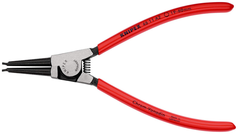 KNIPEX Tools - Circlip Pliers, External, Straight, 3/4"-2 23/64" Shaft Dia. (4611A2)