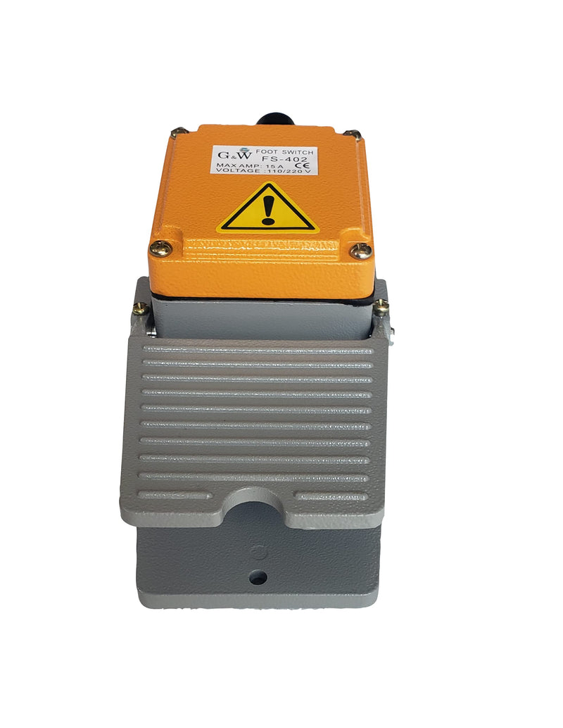 G&W Heavy Duty Foot Pedal Switch Momentary AC 15A SPDT NO NC Industrial Aluminum Body FSW-402