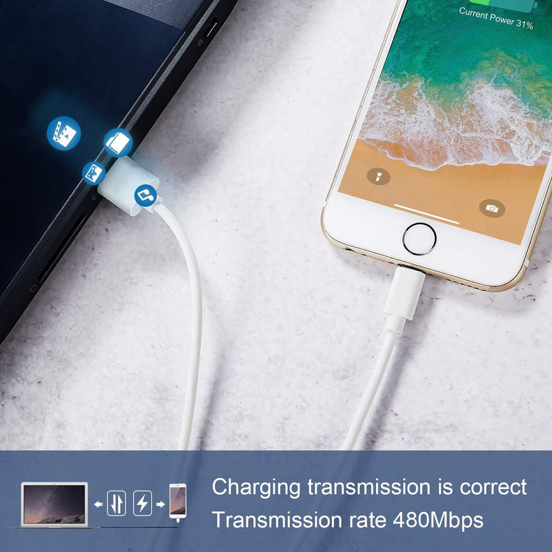 iPhone Charger, 6Pack 3FT Lightning Cable Sundix iPhone Charger Cable Charging Cord Compatible iPhone 13/12/12Pro/12ProMax/11/11Pro/11Pro MAX/XS/XS MAX/XR/X/8/8Plus/7/7Plus and More white