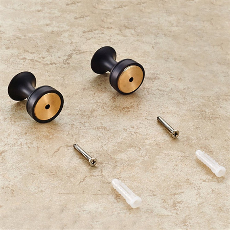 BigBig Home Oil Rubbed Bronze Towel Hooks, Bathrooms Wall Hook Brass Hand Robe Hooks Round Base Coat Hanger 2 Pack 2pcs ORB Finish Coat Hook