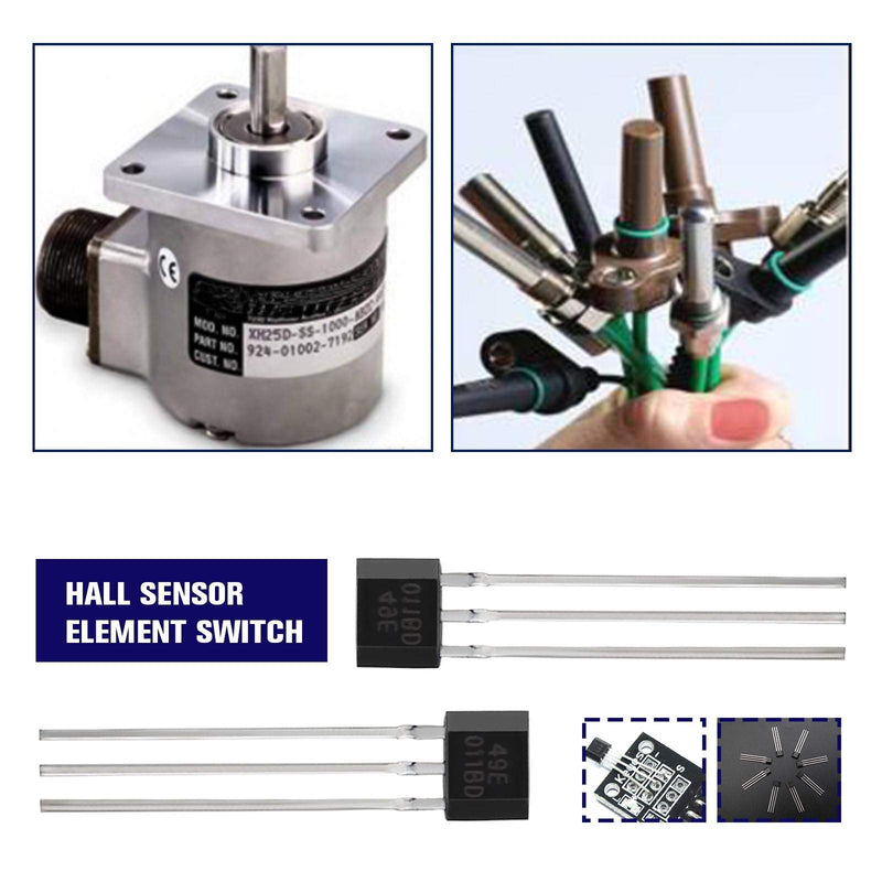 20Pcs 49E OH49E SS49E Linear Hall Effect Sensors S49E TO-92 3 Pins Sensor Element Switch for Electric Vehicle Motor Repair 20